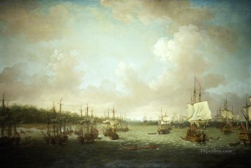 海戦 Painting - ドミニク・セレス長老 1762 年のハバナ占領 上陸用大砲とストアの海戦